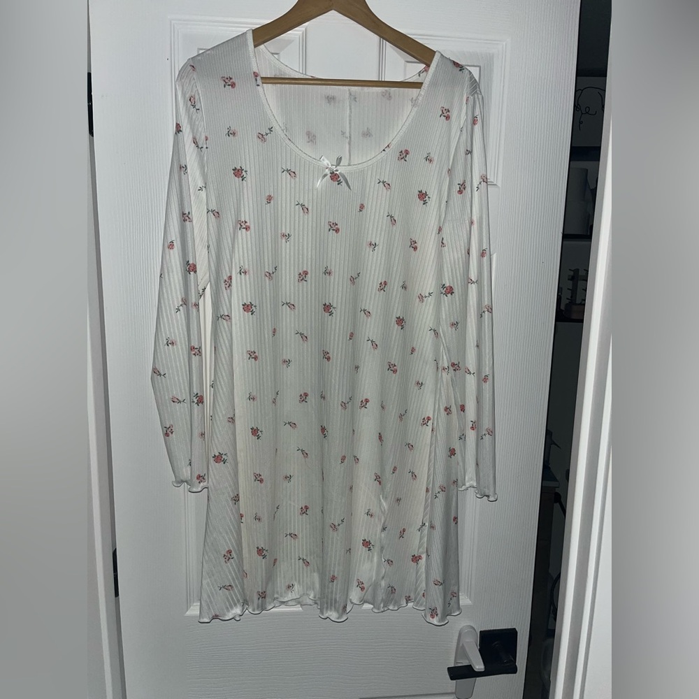 Floral Sheer Long Sleeve Dress